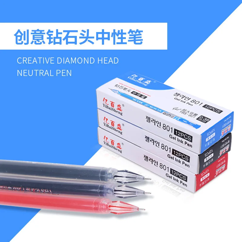3 шт . рекламная Алмазная головка прозрачная гелевая ручка 0 5 мм красные черные