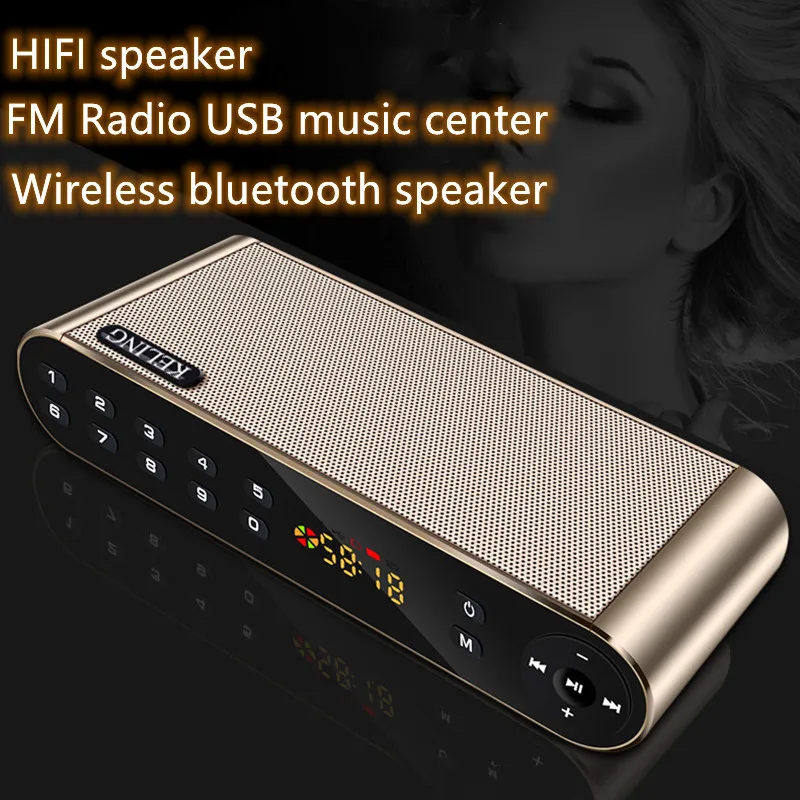 

Беспроводной Bluetooth-динамик, Портативная акустическая система HIFI, сабвуфер с FM-радио, Музыкальный USB-центр