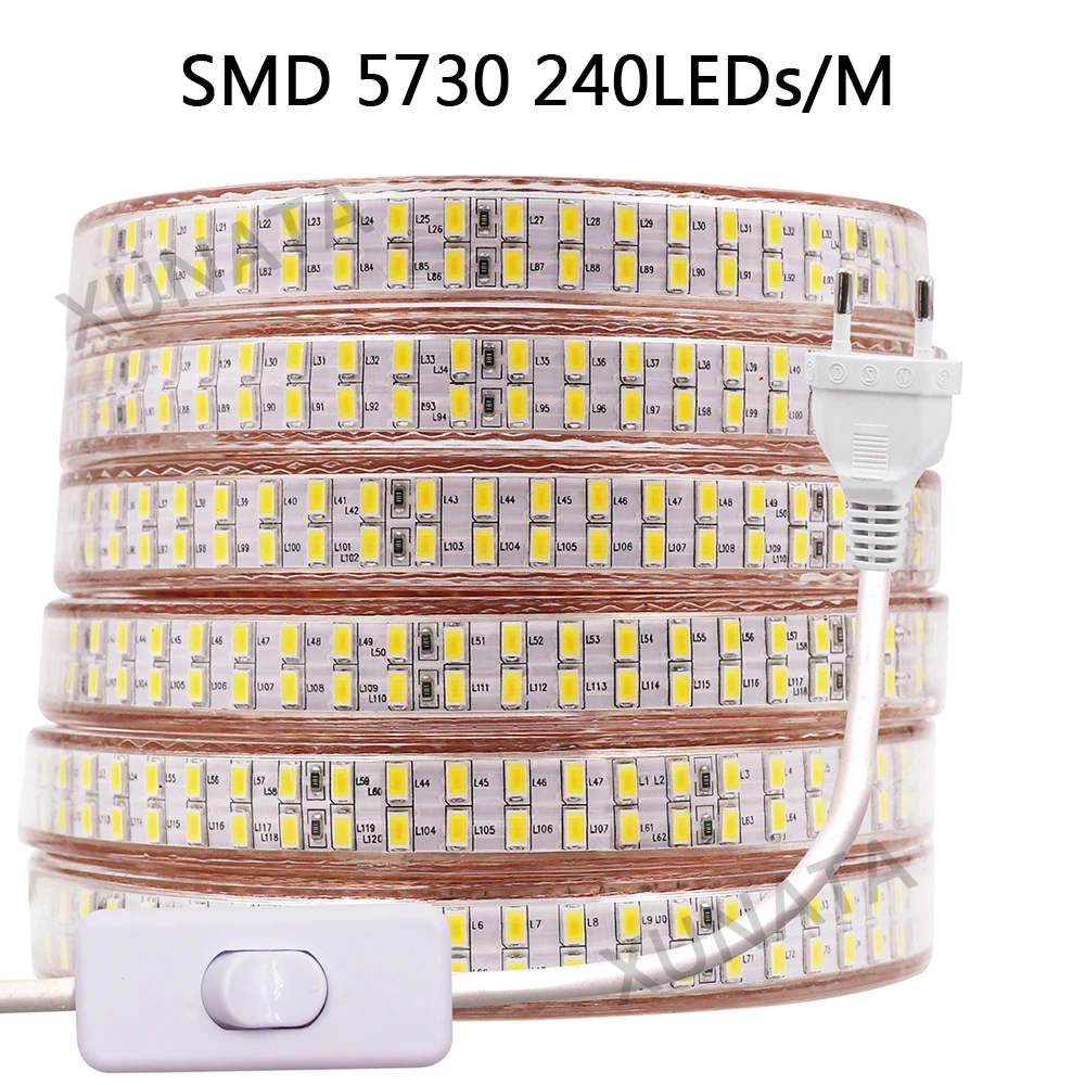 

Светодиодная лента XUNATA 220В теплый белый/белый 5050SMD/5630SMD/5730SMD/2835SMD