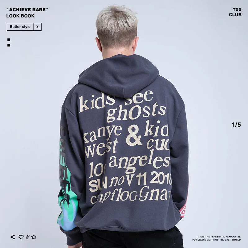 Kanye West KIDS SEE GHOSTS толстовка с капюшоном Мужской пуловер 2019 Повседневный Новое