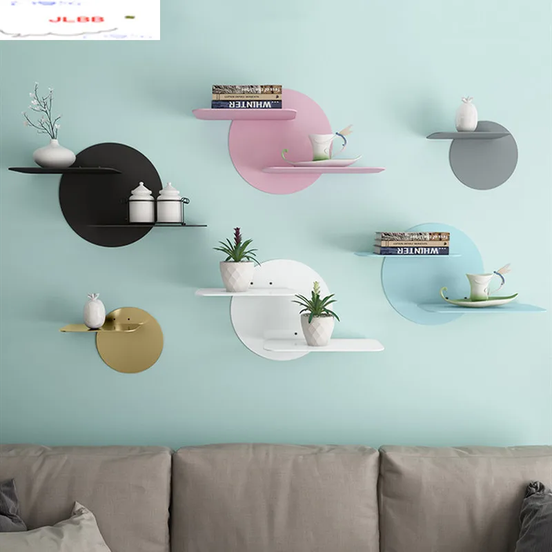 

Настенная металлическая полка для дома, гостиной, стеллаж для хранения, настенные подвесные полки, железная декоративная рамка, двойная пол...