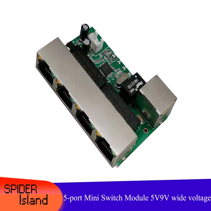 

Switch 5-ports Mini Switch Module 5V9V Wide Voltage 100M Network / Camera Ethernet Transmission