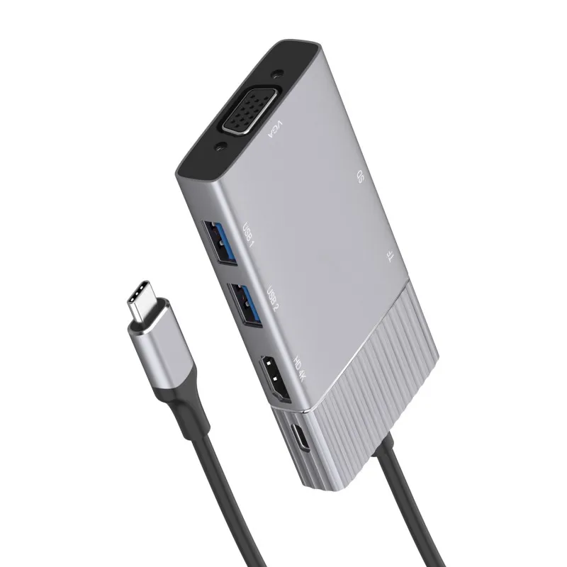 Type-C To HDMI + VGA 2 Port Usb3.0 SD / TF Card PD Multiport Adapter Converter Charge For Laptop/Phone |