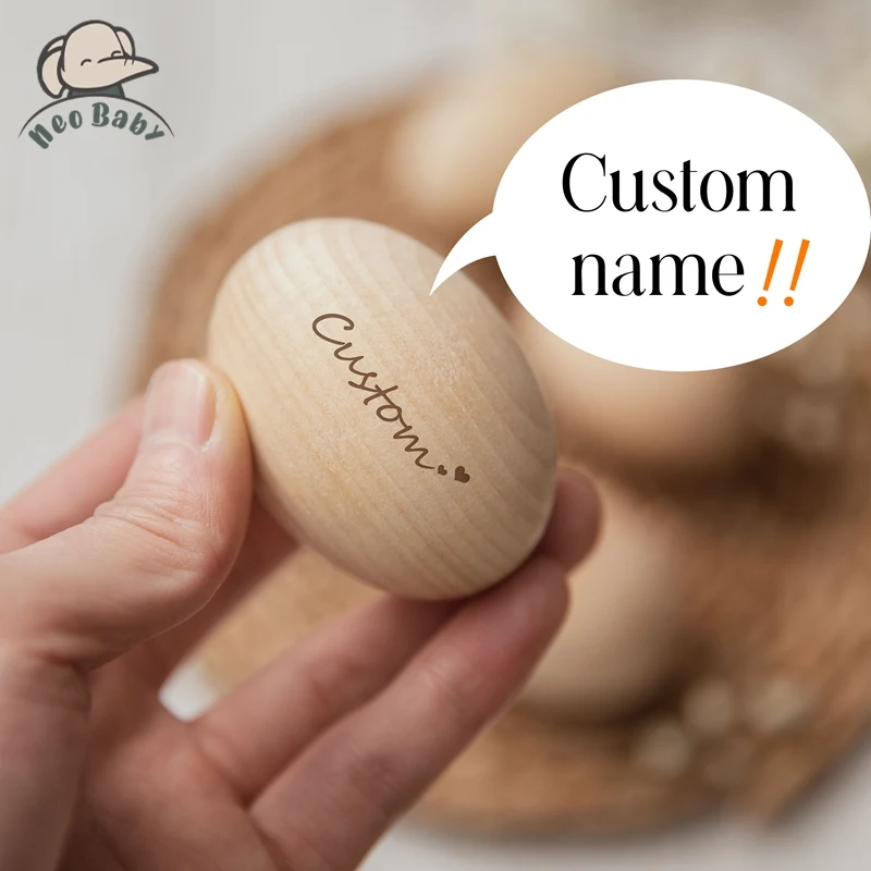 

5pc Personalized DIY Craft Kids Toys Easter Egg Laser Engraved Wooden Egg Unique Easter Gift For Children Home Decor Wooden Toy