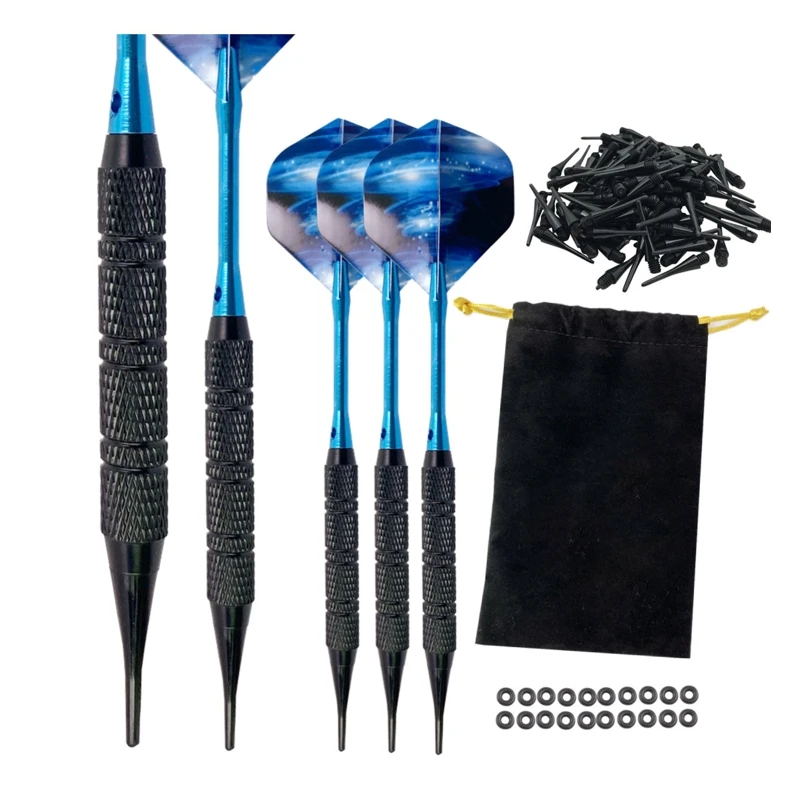 

12pcs Tip Darts Aluminum Shaft with 100 Nylon Soft Tips for Electronic Dartboard W8EE