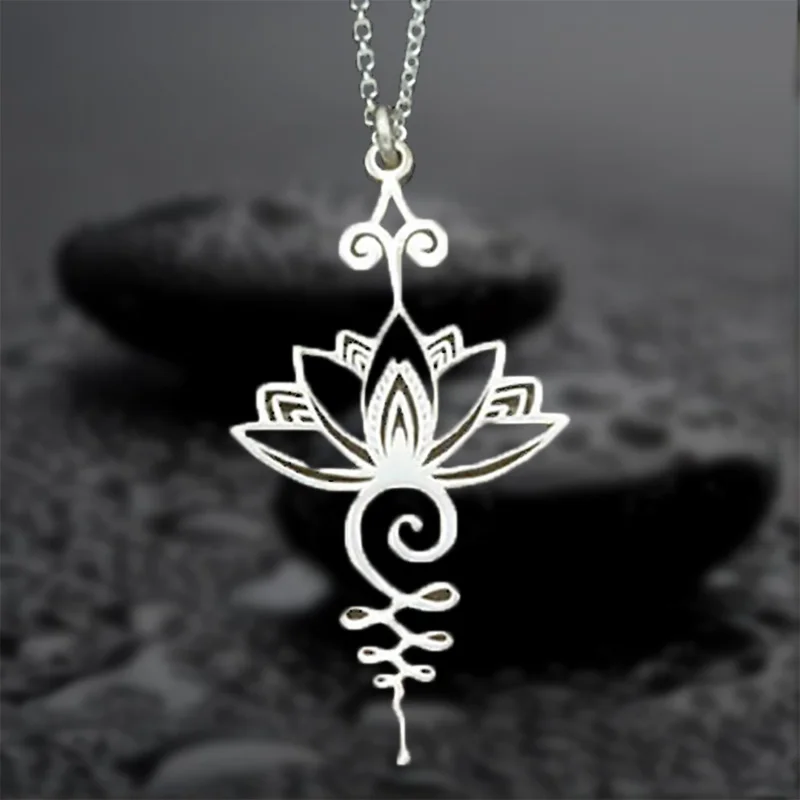 

Artistic Lotus Flower Pendant Necklace Hippie Necklaces Women Hollow Plating Necklaces Jewlery Gift Yoga Healing Charms Pendants