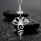 Художественное Ожерелье Подвеска ввиде цветка лотоса, ожерелья в стиле хиппи, женские ожерелья с полым покрытием, ювелирные изделия, подарок Исцеление йогой, подвески