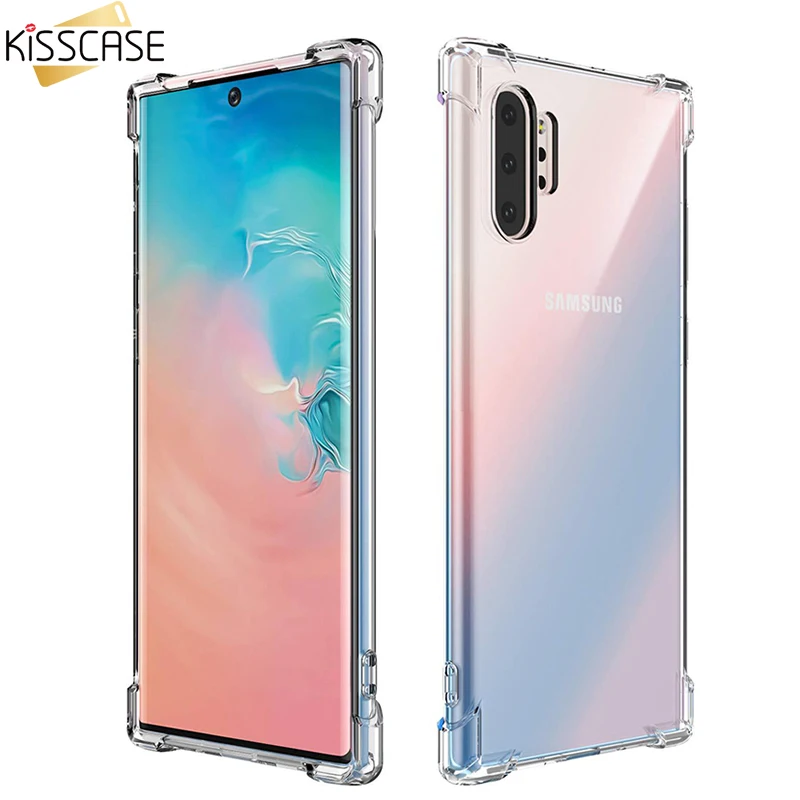 Прозрачный противоударный чехол KISSCASE для Samsung A50 Note 10 S10E S9 S8 S7 Edge 8 9 Plus A70 прозрачный