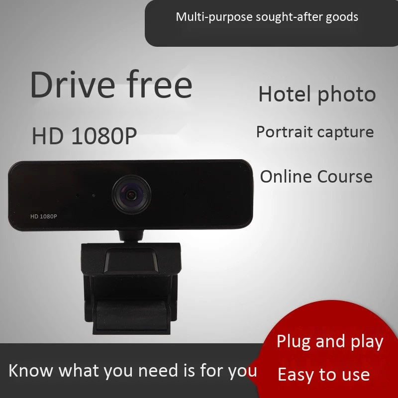 

1080P Webcam, Built-in Dual Microphones, Full HD Video Camera for PC, USB Plug and Play, Real-Time Video Chat Meeting