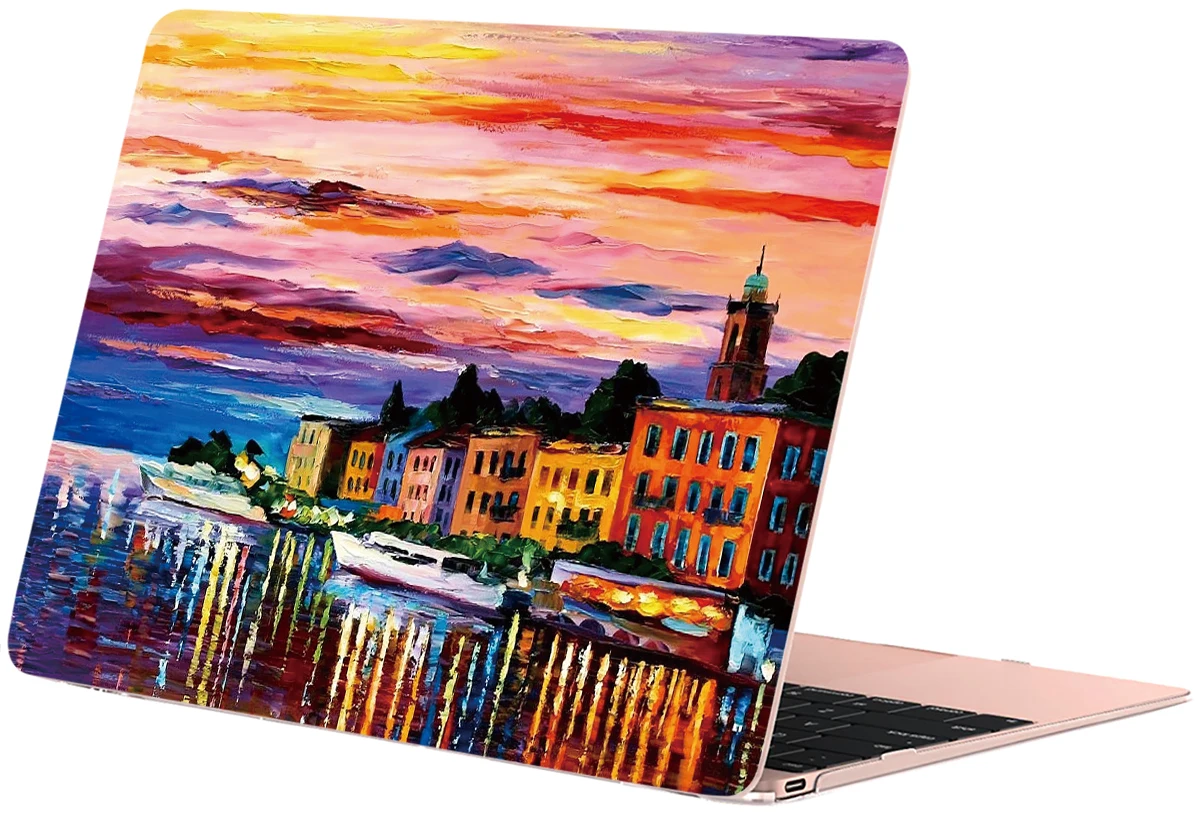 Жесткий чехол с принтом для Macbook Air, 11, 13 дюймов, чехол Pro, 13, 15, 12, сумка retina, матовый чехол, масляная оболочка, сенсорная панель, ID дизайн, A1932, прозрачный