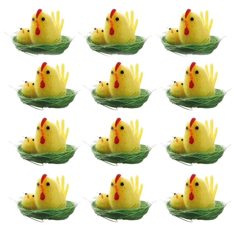 

12 шт. моделирование пасхальные желтый цыпленок мини плюшевые игрушки цыпленок подарок домашний декор плюшевые игрушки "Цыплята" для детей