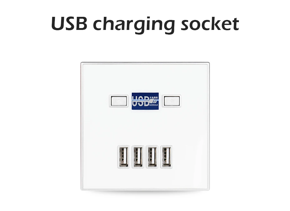 Esooli 4-портовый розетка с USB настенное Зарядное устройство адаптер розетка стандарта евроcоюза Мощность выход Панель электрическое настенное зарядное устройство адаптер для зарядки
