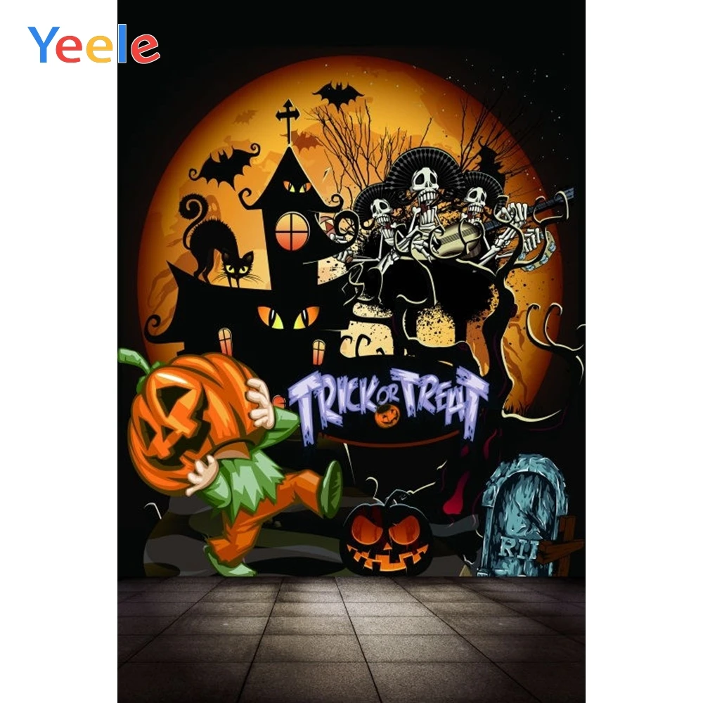 Yeele Хэллоуин фото фон трюк или лечение Тыква фонарик Рип замок фотосессия