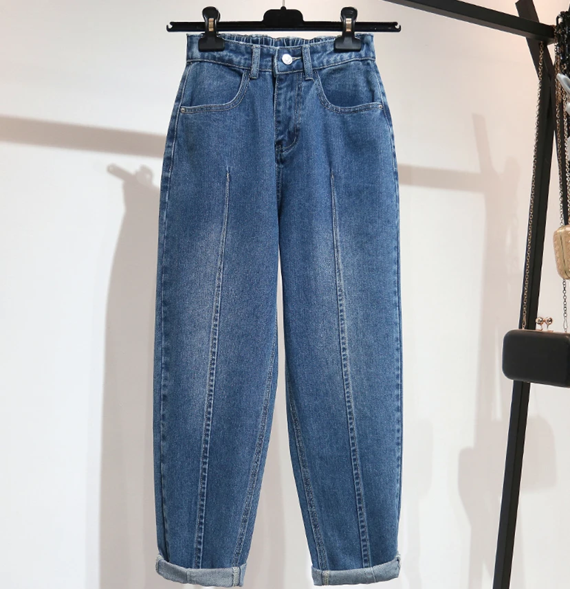 

Boyfriend Jeans For Women High Waist Loose Plus Size Streetwear Female Denim Harem Pants 5XL