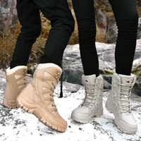 snow boots men women 2021 winter fashion casual black warm rubber footwear outdoor sport high sneakers climbing waterproof shoes