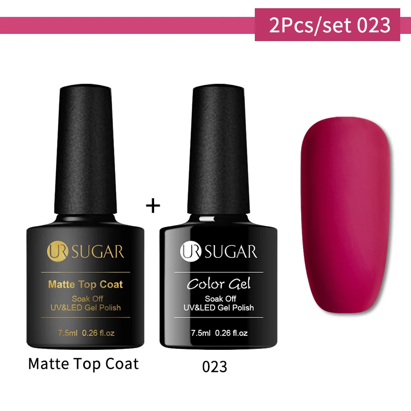 Set 23 Ur Sugar 7,5 мл матовый Гель-лак цветной УФ-гель для ногтей матовое верхнее покрытие замачиваемый УФ светодиодный Гель-лак для ногтей Гель-лак гибридный - Цвет: Set 23