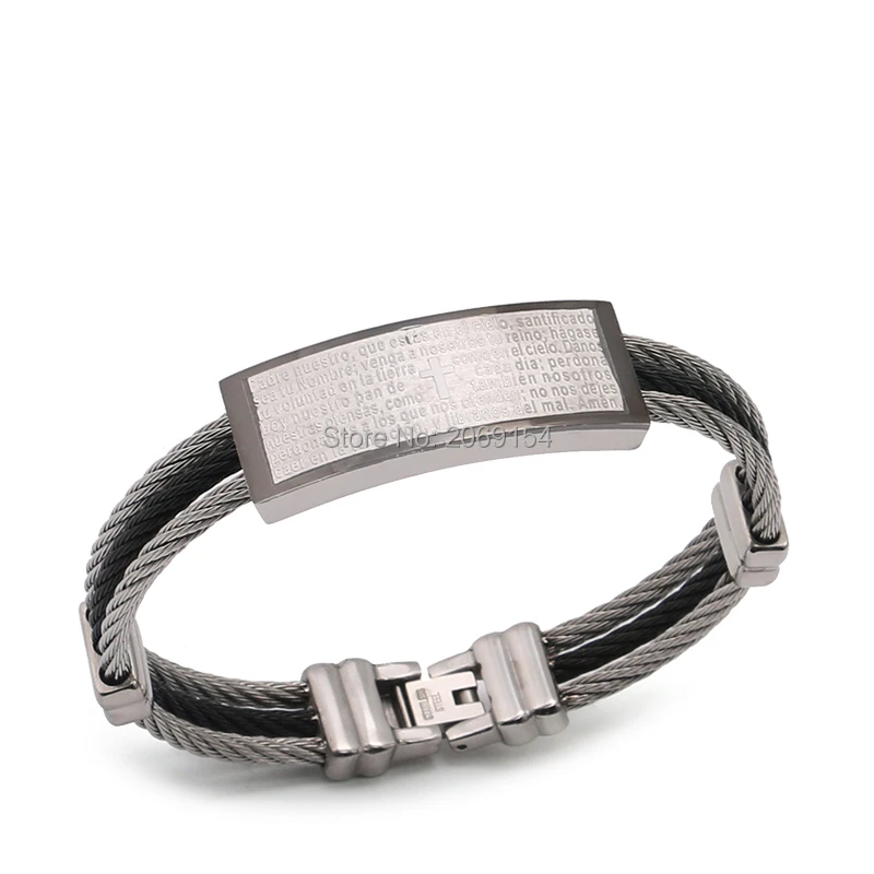 Крест Библейский браслет золотые ювелирные изделия для мужчин Золотое запястье