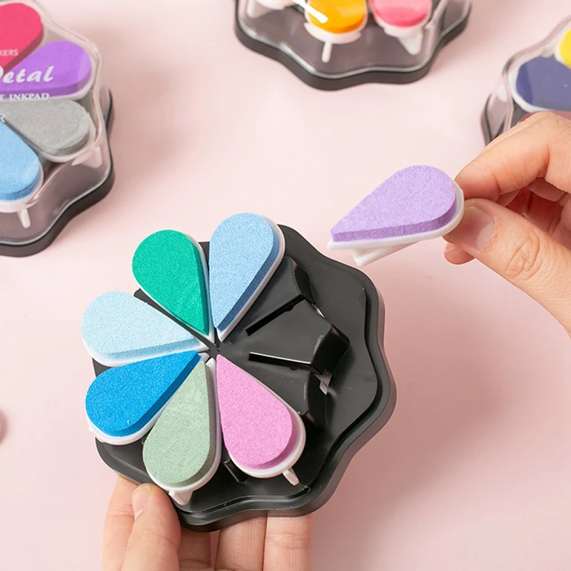 

Stamp Pad Ink Pad DIY Handmade Rubber Stamp Hand Book Stamp Pad Color Petal Stamp Pad