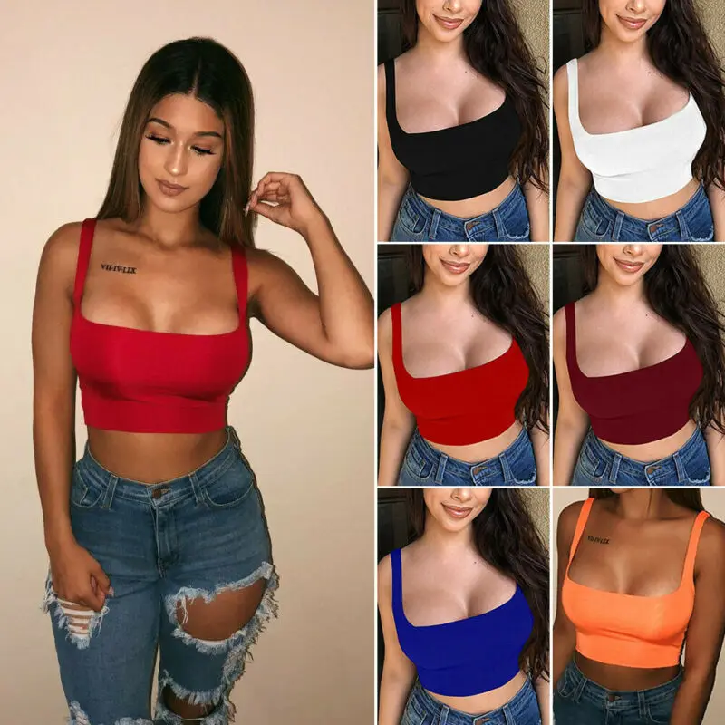 Женский летний укороченный топ без рукавов бюстье жилет повседневные майки