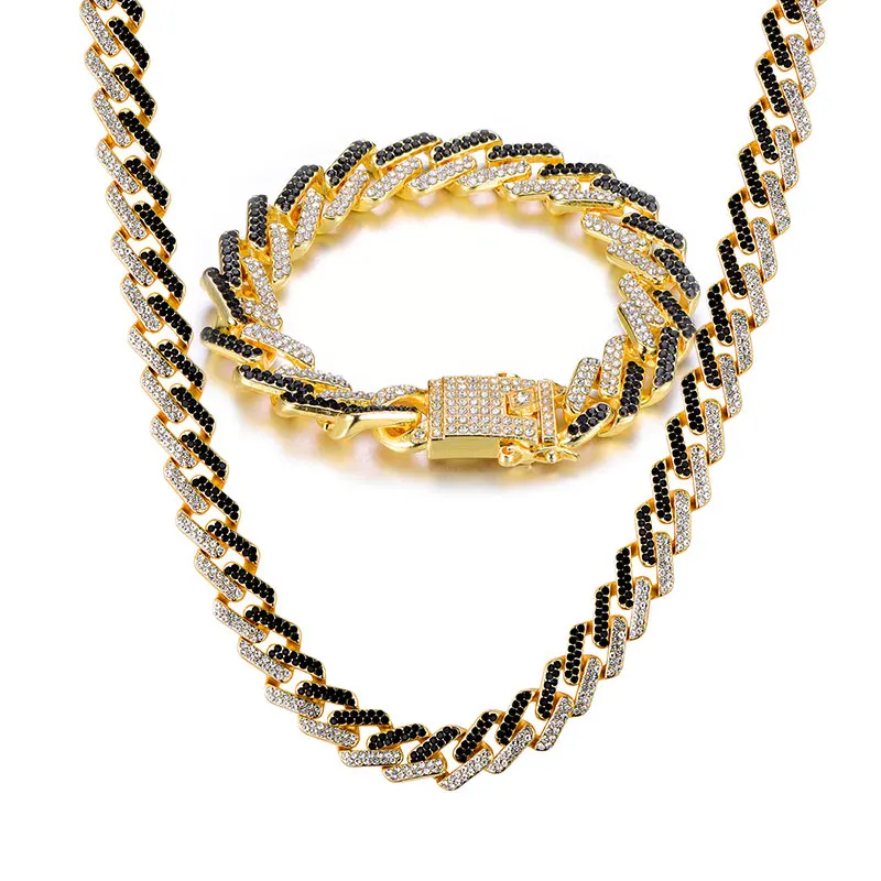Хип-хоп 1 комплект 13 мм Bling Iced Out циркониевые кубинские полностью проложенные