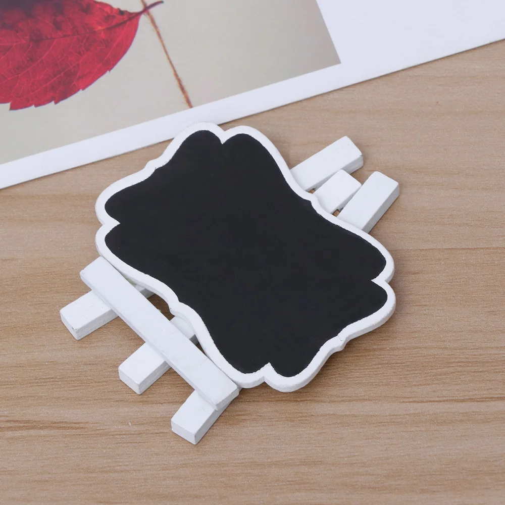 

10 Pcs Mini Chalkboards Blackboard DIY home decoration small bracket Message Board Signs Message Board (Black + White)