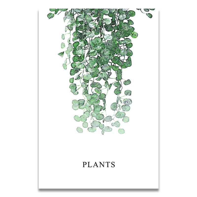 

Nordic Green Plant Leaves Poster Print Landscape Wall Art Canvas Painting Picture Home Decor tableau schilderij