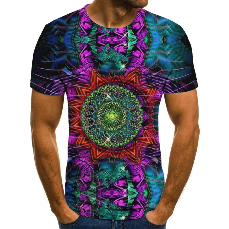 

Hot Selling Summer Men's T-shirt 3D Printing Tees Hip-hop Blouse Men Women O-neck Street Oversized Sport T-shirt