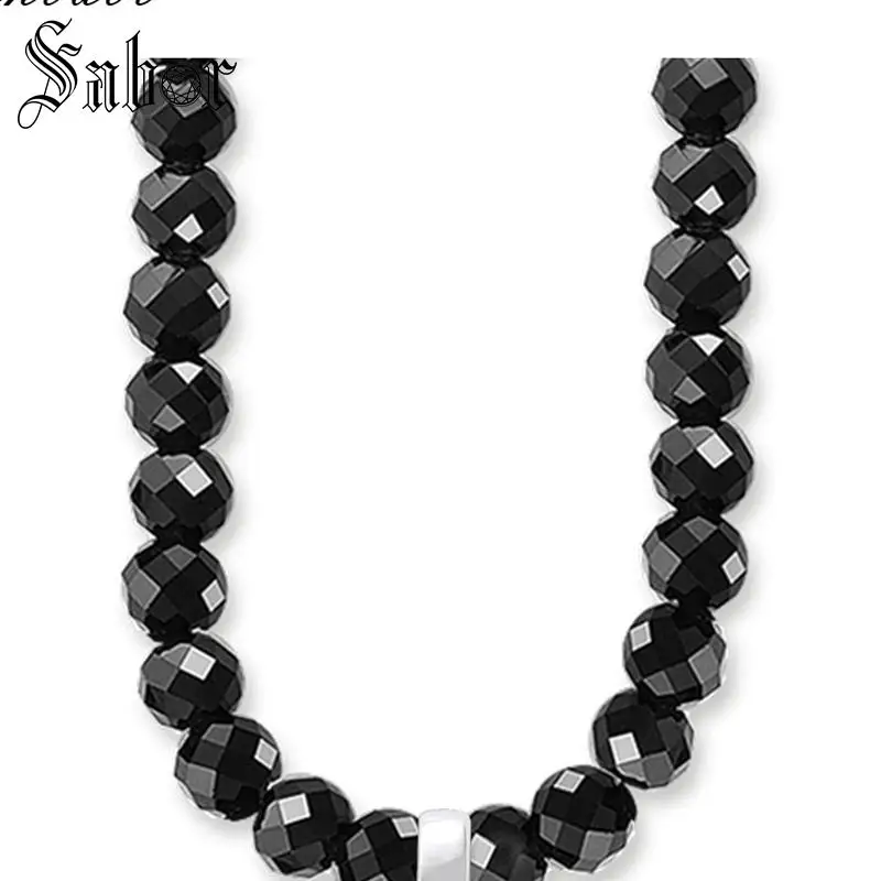 Ожерелье из черного оникса с серебряной подвеской 2019 женские модные ювелирные