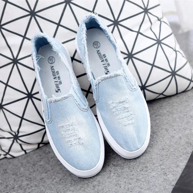 

SWYIVY Casual Shoes Women Canvas Sneakers Fashion Flat Female Shoes New 2020 Spring Slip On Sneakers Women Solid Ladies Shoe 40