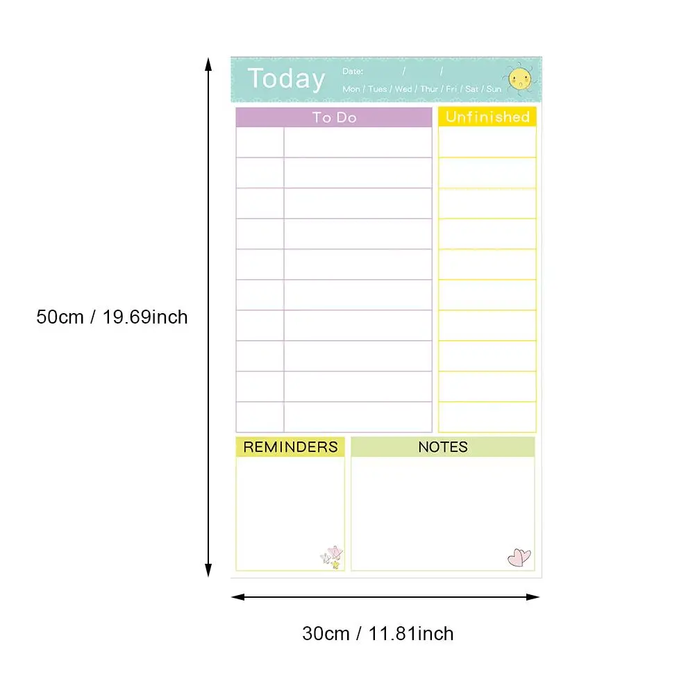 

Rewritable Refrigerator Sticker Family Trip Schedule Tile Dry Erase Planner Board Magnetic Fridge Calendar Organizer Board