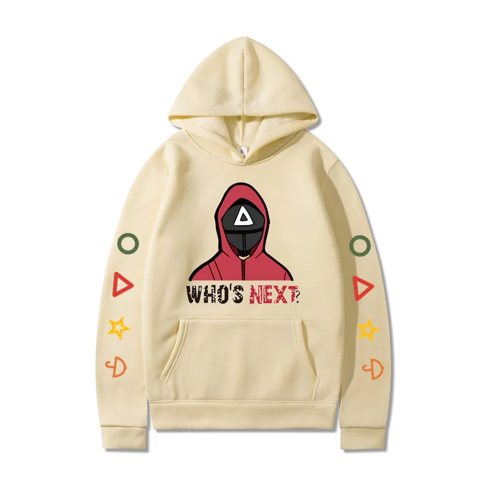 

New Korean Squid Game Hoodies Men Kawaii Cartoon Harajuku Unisex Winter Warm 456 Graphic Streetwear Funny Anime Sweatshirts Male