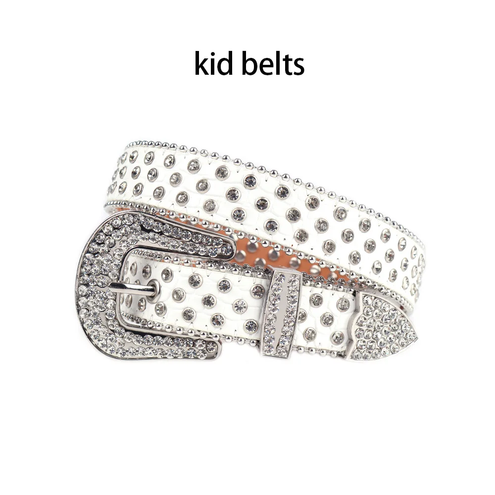 Fashion Children Belt Kids Rhinestones Belt Crystal Studded Belts Waist Strap Waistband Cowboy Cowgirl For Jeans Cinto De Strass