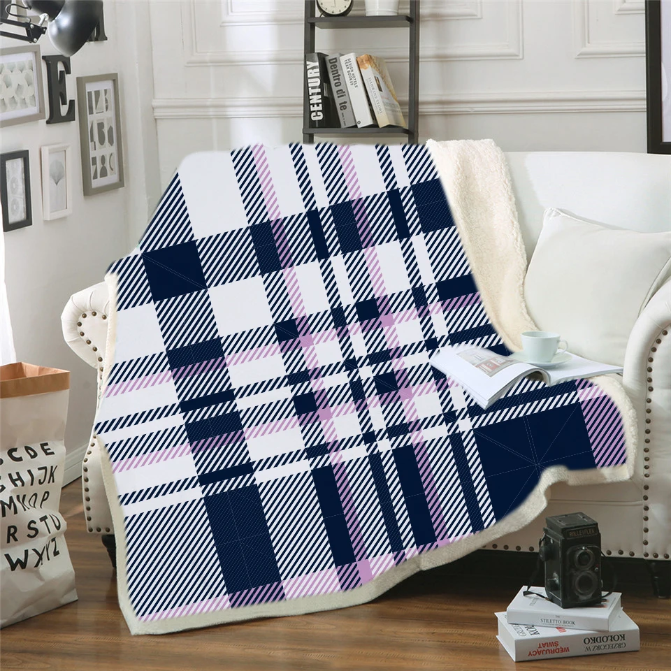 3D цифровая печать шотландский стиль Шерпа флис микрофибра Рождество плюшевые