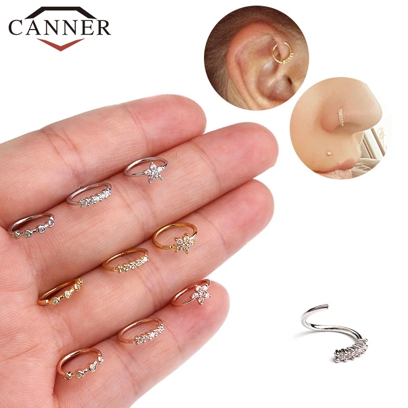 1 шт. золото/розовое золото/серебро Цвет 20 г x 8 мм пирсинг носа ювелирные изделия Cz