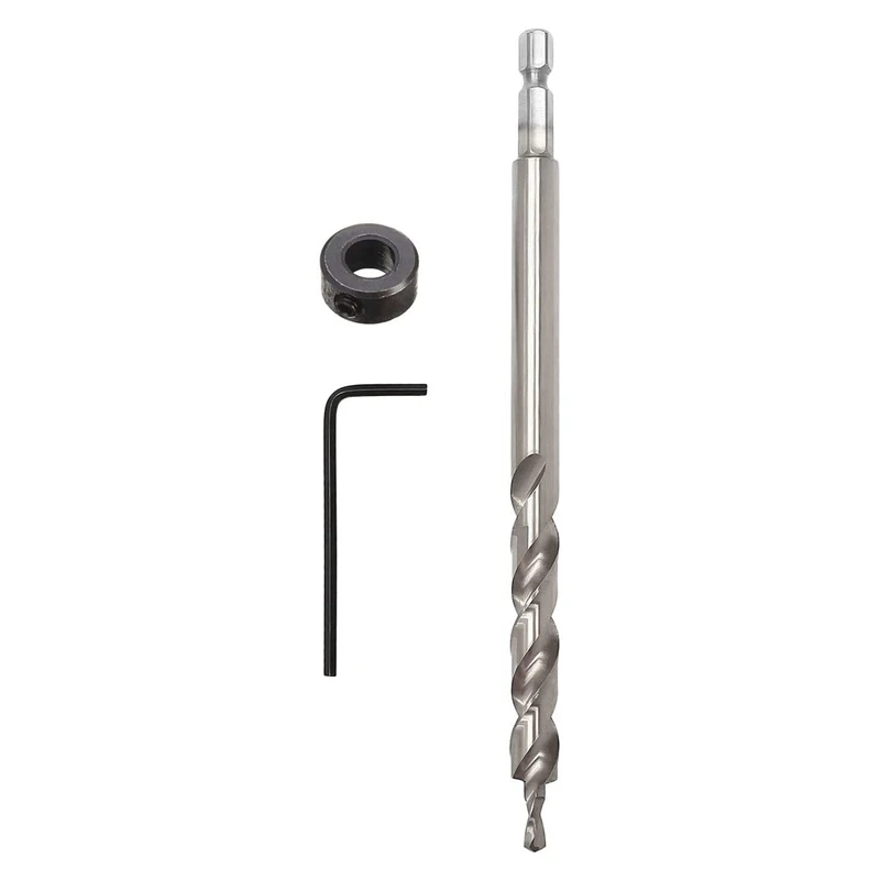 

HOT-1 Set Twist Drill Bit Hexagonal Shank,With Adjustable Depth Stop Ring & 1 Set 2 in 1 Manual Tile Cutter Glass Breaker