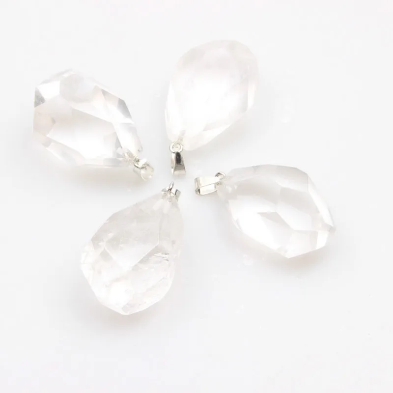 Очарование Рейки Исцеление белый кварц Камень Прозрачный кристаллический кулон