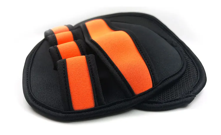 ORANGE Противоскользящие перчатки унисекс для занятий тяжелой атлетикой, 1 пара, Спортивные Перчатки для фитнеса, Грипсы для гантелей, накладки на ладони, перчатки для тренировок, тренажерного зала - Цвет: ORANGE