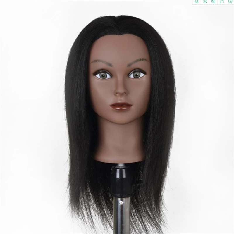 Female Mannequin Heads With Real 100% Human Hair  For Braiding African Mannequin Practice Hairdressing Training Head Dummy Head