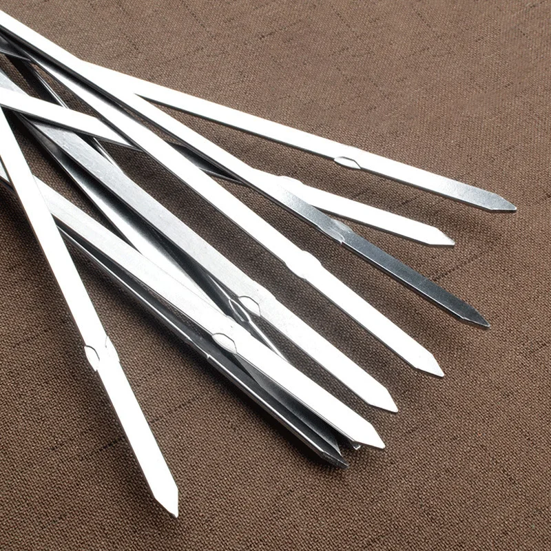 35 см шампуры Нержавеющая сталь Еда кебаб на плоской подошве барбекю ручки иглы