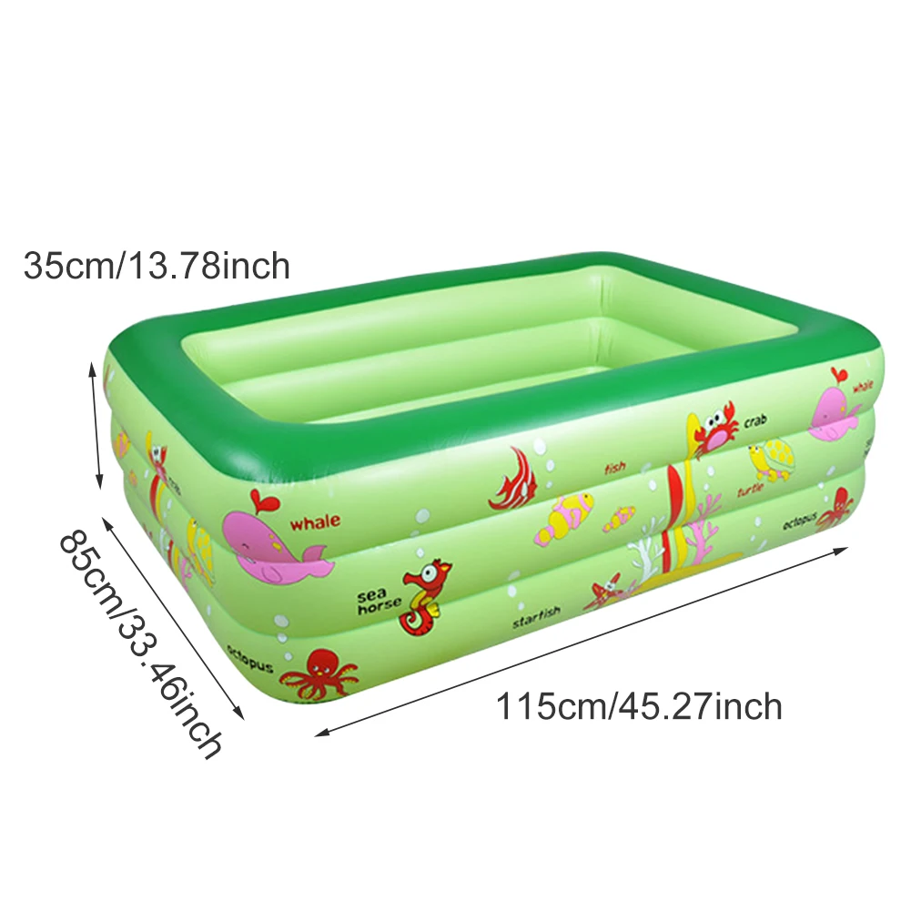 

Garden With Soft Floor Rectangle Kids Adults Indoor Outdoor Inflatable Swimming Pool Family Backyard Toy Portable Bathtub PVC
