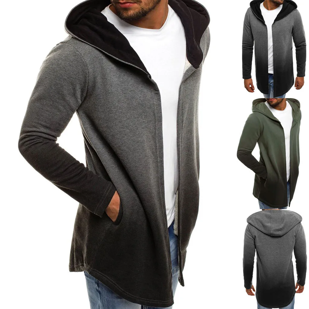 Мужская верхняя одежда толстовка с капюшоном длинный рукав Сращивание зимнее