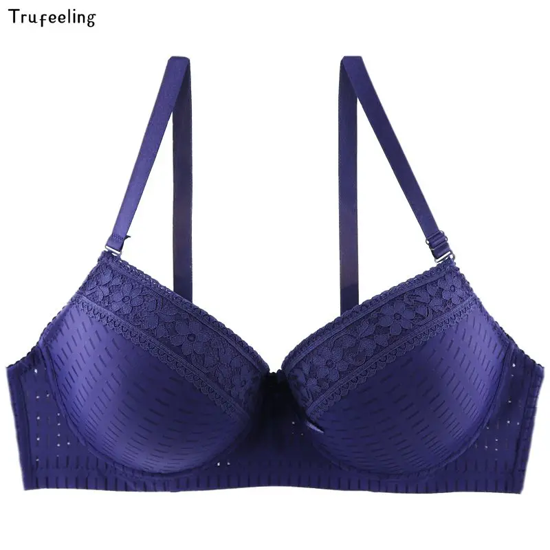 Женское кружевное нижнее белье с цветочным принтом однотонный|Бюстгальтеры| |