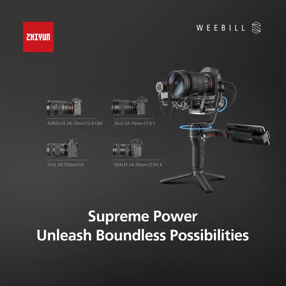 3 осевой шарнирный стабилизатор Zhiyun Weebill S Для беззеркальных и DSLR камер Sony A7 III A6000