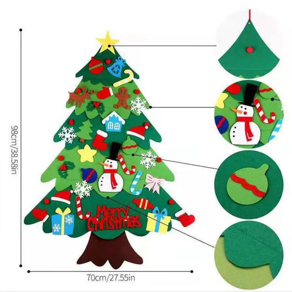 

Children DIY Felt Christmas Tree Home Merry Christmas Decorations Christmas Ornaments Noel Navidad Christmas Gifts New Year