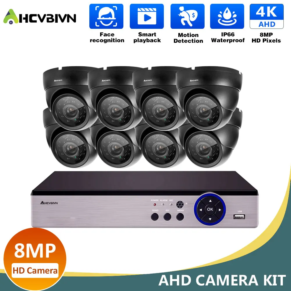 

H.265+ 4K 8CH AHD DVR Cameras System HD 8MP SONY IP66 Waterprof In/outdoor Security Camera kit Video Surveillance Set 2T Xmeye