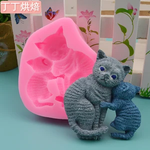 Форма для кексов, желе, конфет, шоколада, украшения, в форме кошки, животного, силиконовая форма для выпечки