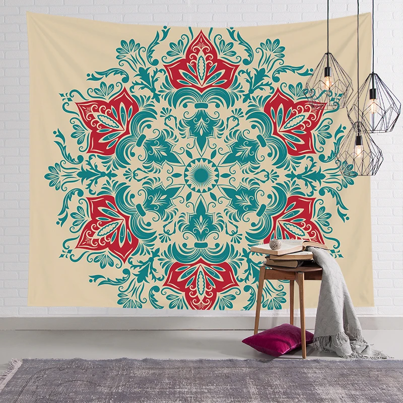 

Trippy Bohemia Mandala Hippie Vintage Tapestry Wall Hanging Colorful India Vertical Decor for Bedroom Living Room Cloth Fabric