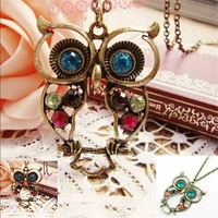 vintage animal pendant chain retro owl lovely sweater chain women necklace