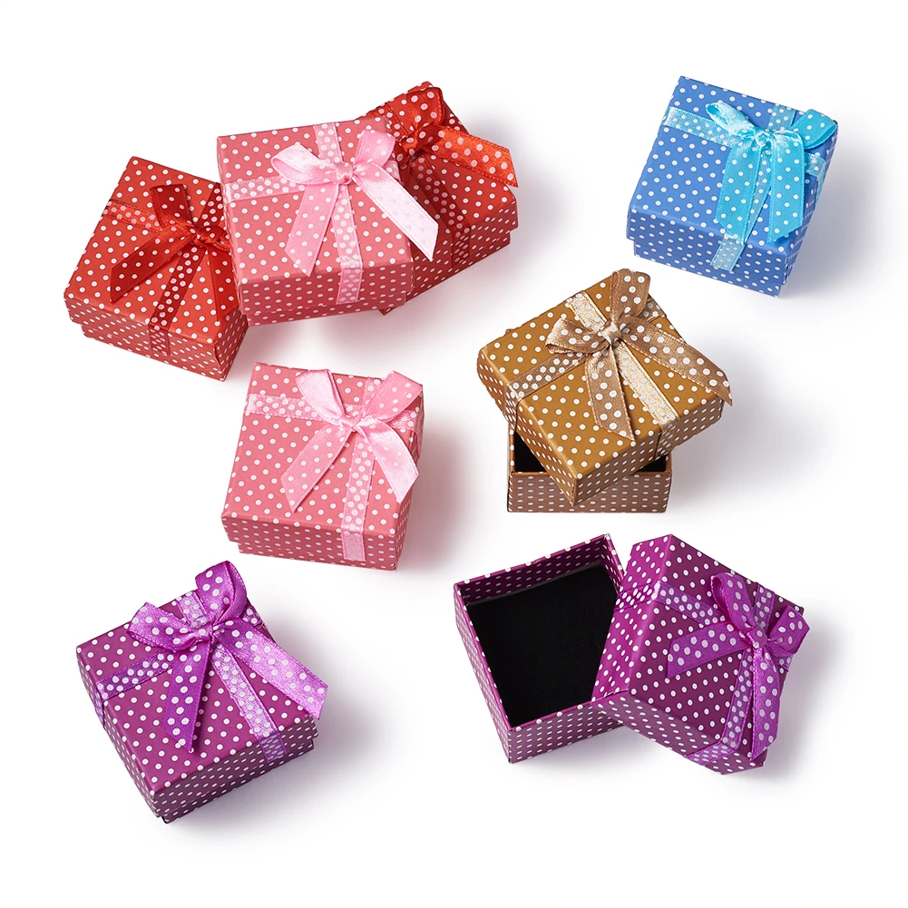 Es With Bowknot For Necklaces Pendants Storage Display Gifts Present Box Rectangle Mixed Color
