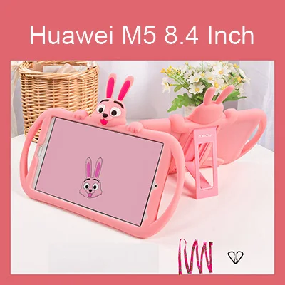 pink for M5 8.4 Детский чехол для huawei MediaPad M5 10 10,8 8,0 дюймов силиконовый резиновый чехол для планшета для huawei M5 Lite 10,1 8,4 чехол - Color: pink for M5 8.4